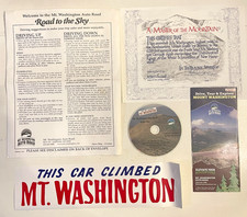 Mt Washington NH Auto Road Souvenir Packet This Car Climbed Bumper Sticker Ad CD