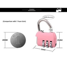Cartoon Style 4 Digit Combination Lock for Suitcase Backpack Gym Locker Black