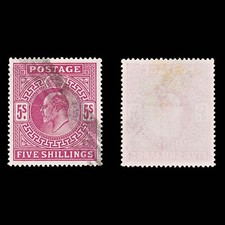 8750: GB SG263 5s Bright red carmine 1902 Sc#140 Mi116Ia Used C£220