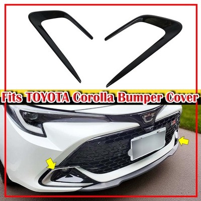 Front Fog Light Cover Bumper Trims 22-26 Painted Black Fits TOYOTA Corolla AURIS