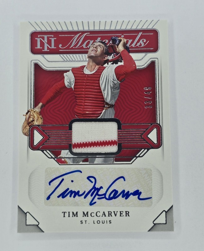 Panini 2022 National Treasures Tim McCarver Cardinals Auto Relic /49 NMS-TM