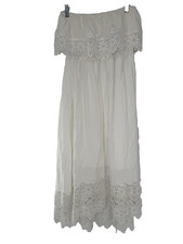 Solitaire Swim White sleeveless Swimsuit Cover-Up L beachy boho cottagecore