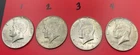 4 Lot Of Kennedy 1968 Half Dollars Silver 1/2 Dollar JFK Coins Exactly As Shown