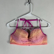Victoria's Secret 36C The Getaway Halter Bikini Top Aztec Ruched Scalloped Trim