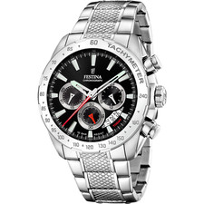 Festina Timeless F206684 Men Stainless Steel Black Chronograph Dial watch 44.5mm