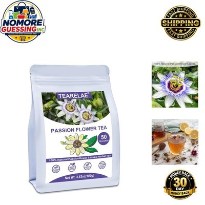 50 Count Passion Flower Tea - Pure Caffeine-Free Herbal Delight for Relaxation