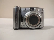 Canon PowerShot A720 IS 8MP Digital Camera 6x Optical Zoom Silver Tested Working