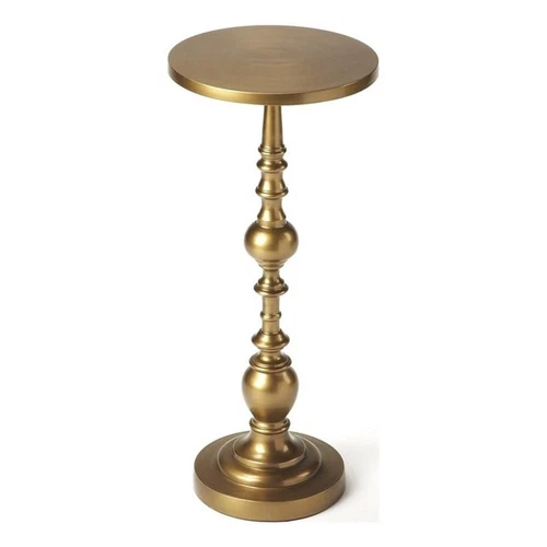 Butler Specialty Company Darien Metal Pedestal Side Table - Antique Gold - Picture 2 of 6