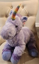 18 Toys R Us Unicorn Plush Stuffed Purple Rainbow Shooting Star Glitter Horse
