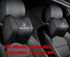 2pcs Mercedes-benz Memory Foam Car Neck Pillow Headrest Ergonomic Black