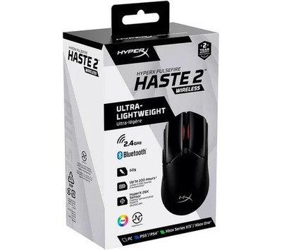 HyperX Pulsefire Haste 2 Kabellose Gaming-Maus 2,4 GHz - Schwarz