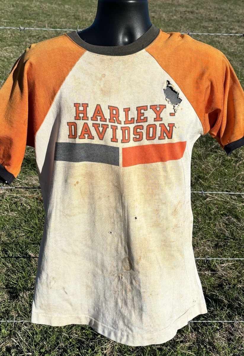Vintage Distressed 1970's Champion Single Stitch Harley Davidson T