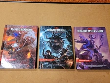 DND Core 3 Book Lot 5e 2014 Players Handbook DM Guide Monster Manual VGC
