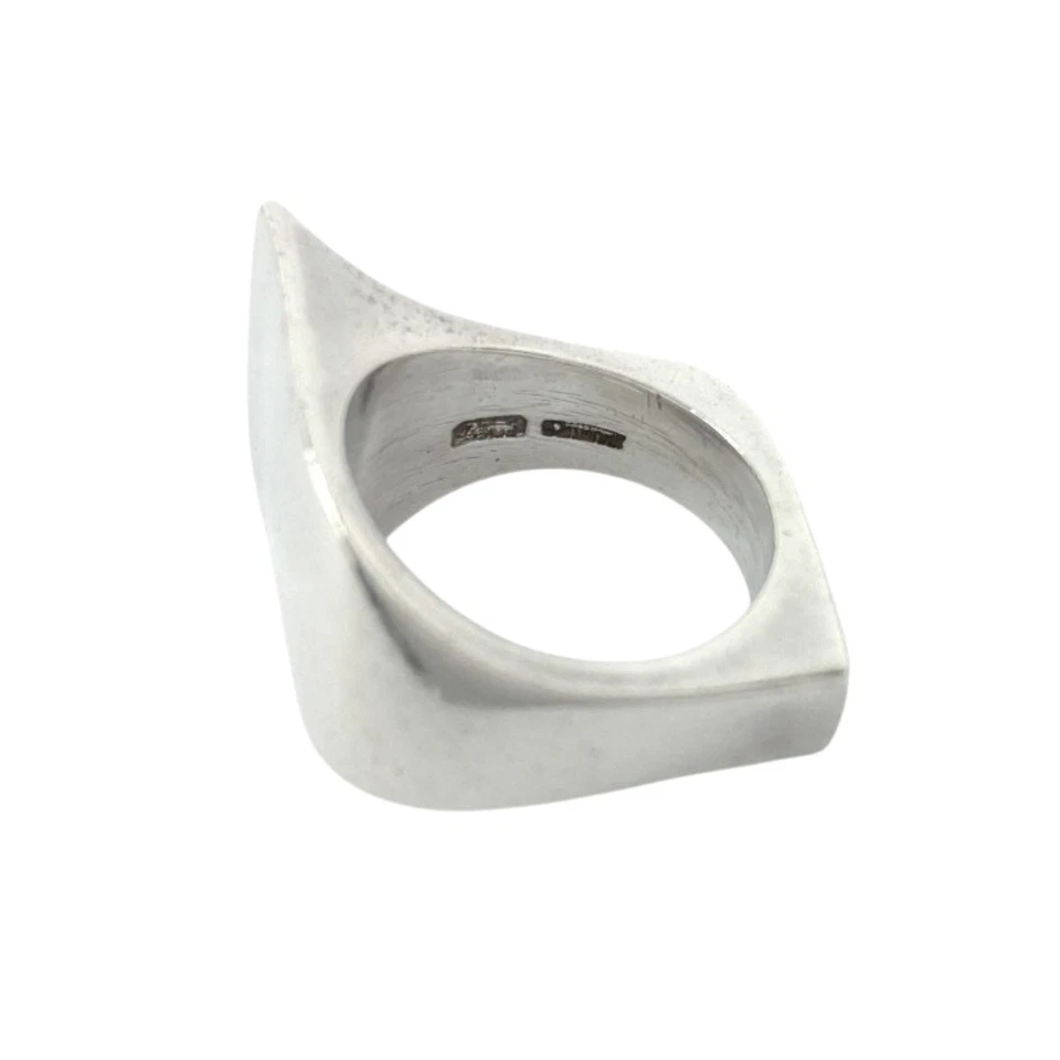 Anillo de plata esterlina Georg Jensen #175 doblado Gabrielsen usado EE. UU. 6,5 Foto 4 de 4