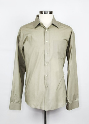 Marks & Spencer Light Green Long Sleeve Button Front Shirt Men's Size 17.5