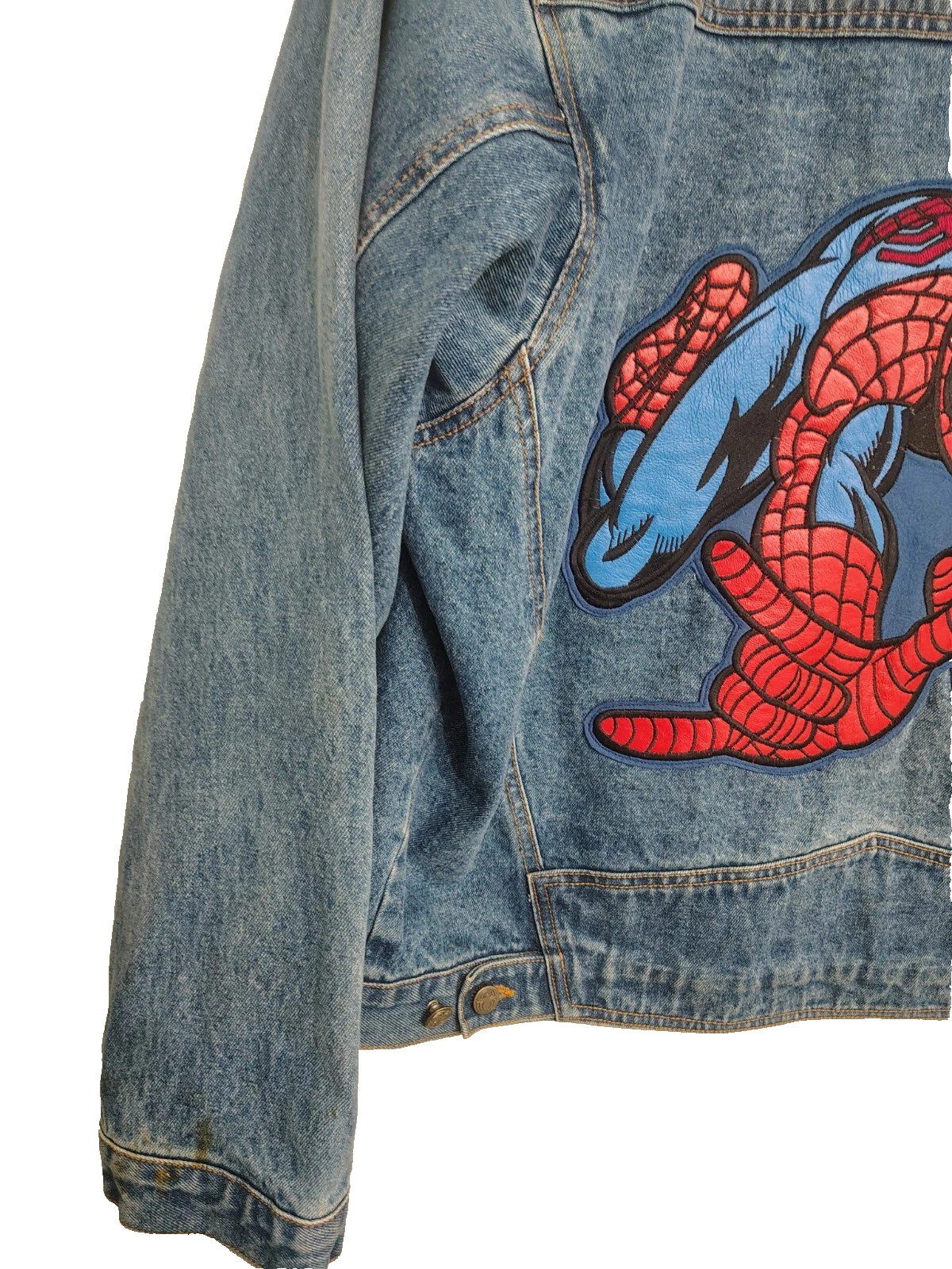 Y2K Spiderman Denim Jacket Vintage 2002 Size XL Marvel Comics - product detail image 11