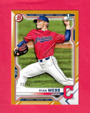 RYAN WEBB 2021 Topps 1st Bowman Draft GOLD /50 BD-57 Cleveland Indians