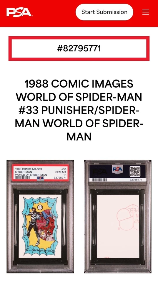PUNISHER #33 PSA 10 *POP 1* 1988 Comic Images World Of Spider-Man Stickers 🔥 - Image 3 of 4