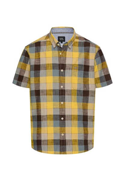 camel active Herren Karohemd Aus Reiner Baumwolle Sonnengelb, Menswear-3Xl-image