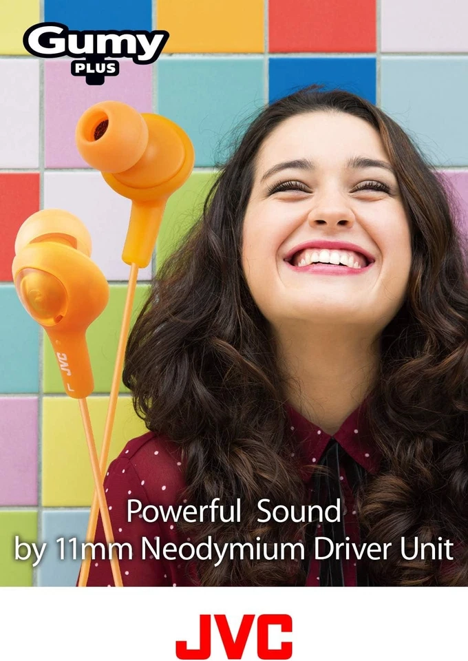 JVC HAFX5B Gumy Plus Inner Ear Headphones -Black Olive Black Standard Packaging - Image 4 of 4