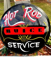 Vintage BUICK SIGN pinstriped Hub cap Hubcap Wall Decor Garage Hand Painted Art