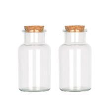 Decorative Glass Bottles with Cork Stoppers 250 ml Wide Mouth Round Bottles/...