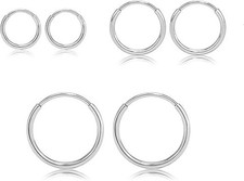 G23 Titanium Slim Huggie Hoop Earrings, Hypoallergenic F136 Implant Grade Pure T