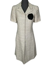 Chanel Striped Cotton Camellia Dress Size M