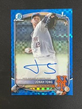 Jonah Tong 2025 Topps Bowman Chrome /150 Blue X-Fractor 1st Auto #CPA-JTO