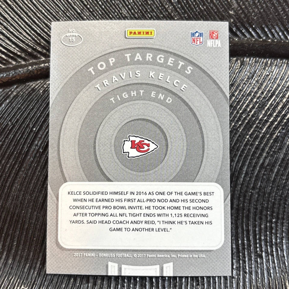 2017 Donruss Top Targets #15 Travis Kelce Kansas City Chiefs - Image 2 of 2