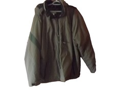 LL Bean Insulated Jacket Mens XXL Olive Green Winter Ski Coat Hooded Zip Y2K