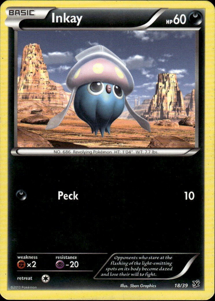 Inkay Common Kalos Starter Set 18/39 Darkness Pokemon Card