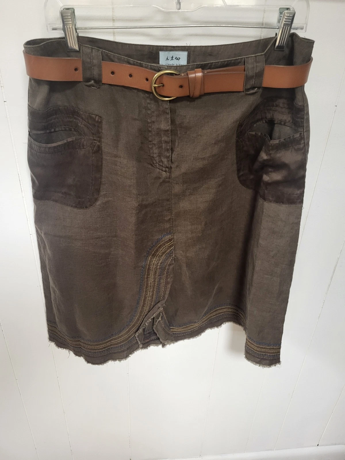 ITW, BY CLAUDE BROWN BOHO/HIPPIE A LINE SKIRT, LINEN, IN A SIZE 10
Opens in a new window or tab