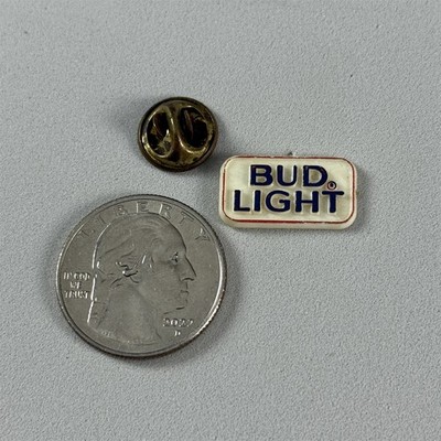 Vintage Bug Light Beer Blue Red White Small Plastic Logo Pin Pinback #55075