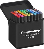 Alkoholmarker Set 40 Farben Doppelseitig Schnell Trocknend Filz