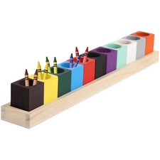 Colored Crayon Holder, Wooden Pencil Organizers for Little Ones, Marker Stora...