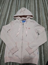 Ladies Sz Small ADIDAS Pink Hooded Zip Up Jacket
