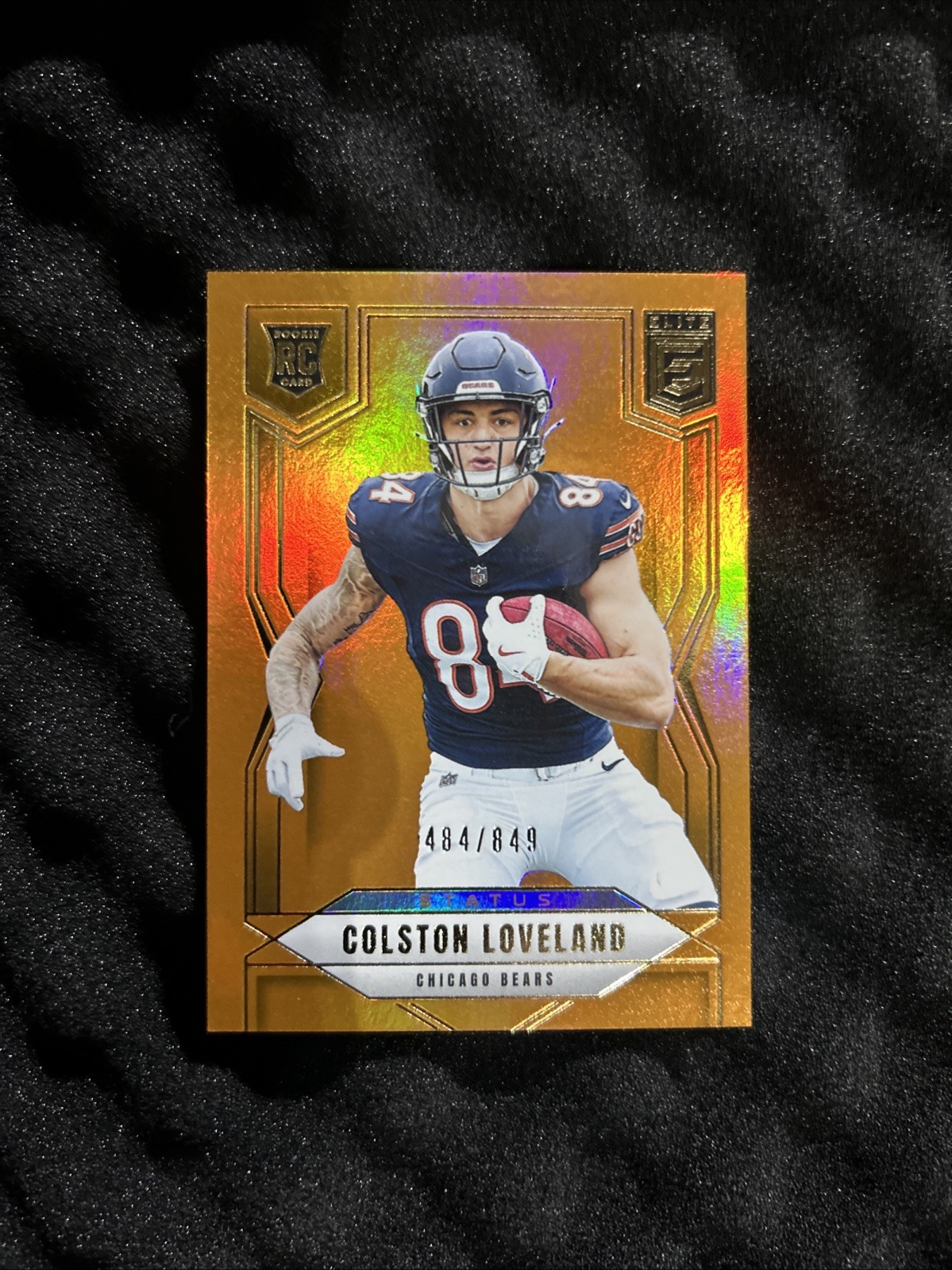 2025 Donruss Elite Colston Loveland #109 Status Metallic Orange #d/849 Rookie RC