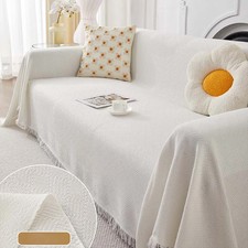 Large Cotton Fringed Throws for Sofas Settee Bedspread Bed Covers Blankets!