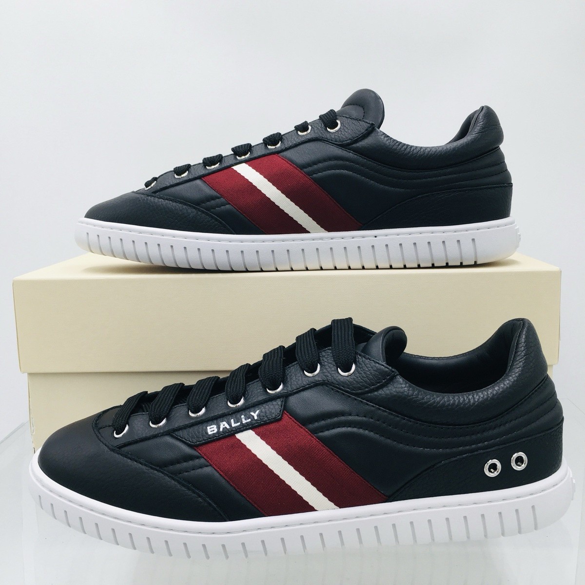 Bally Maily Authentic Black/White Low Top Lace Up Calf Leather Sneakers Size 12 Amazon.com | Bally 6240535 Men main image 3