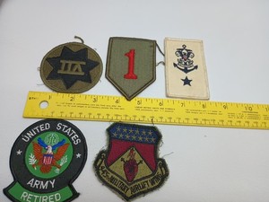 Lot Of 5 Military Sew On Patches