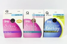 3 L'eggs Women's Pantyhose Sheer Energy & Silken Mist Control Top Variety Size Q
