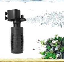 Aquarium Filter for 5-10 Gallon Tank Ultra Quiet Submersible Filter Pump, 4.