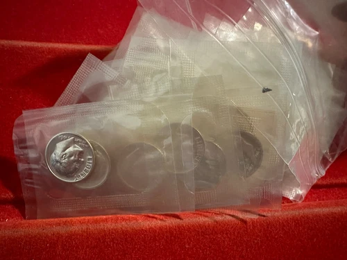 1964 Silver Proof Roosevelt Dime Roll 50 Coins 90% SILVER Cello Wrapped