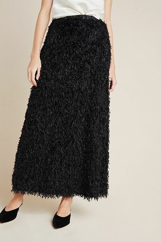 Anthropologie  BLACK SKIRT LONG POLYESTER (orig. $160)