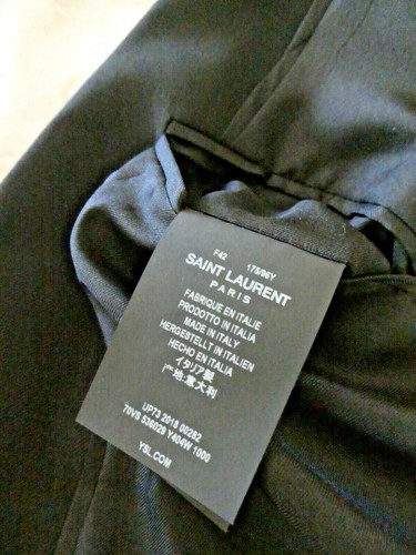 New Authentic Womem SAINT LAURENT Le Smoking Jacket In Black F42-Us 10? - Picture 9 of 10