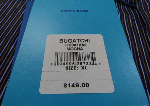 Bugatchi Mens OoohCotton 8 Way Stretch Navy Blue Striped Casual Shirt XL NWT NEW - Picture 17 of 17