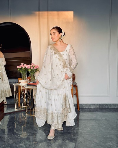 BOLLYWOOD PARTYWEAR ANARKALI SALWAR KAMEEZ SUIT GOWN INDIAN PAKISTANI ETHNIC - Picture 16 of 16