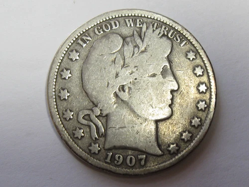 1907-D Barber Half Dollar - Fine - #10759-3