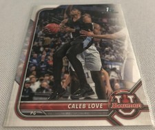 2021-22 Bowman University Basketball Caleb Love North Carolina 1st Bowman #80